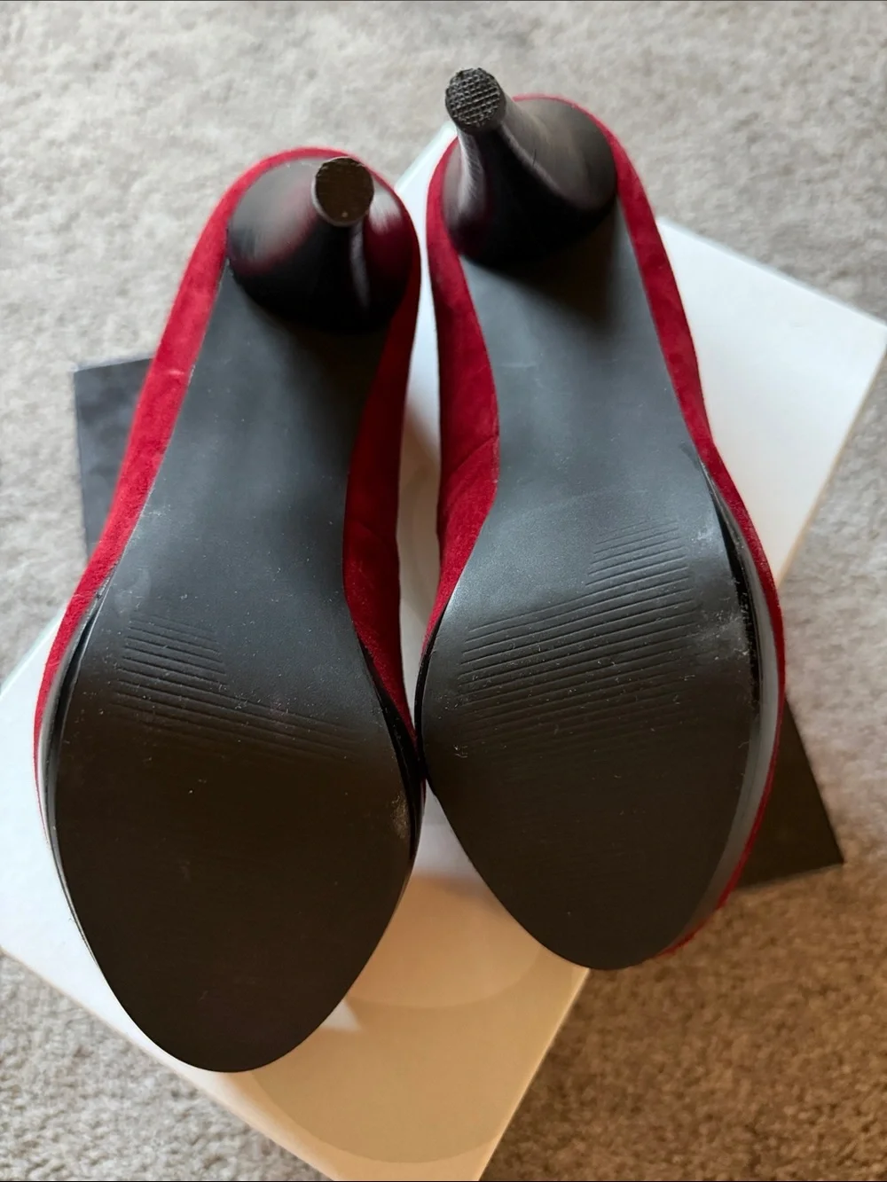 Style & Co. Red Suede Peep-Toe Heels